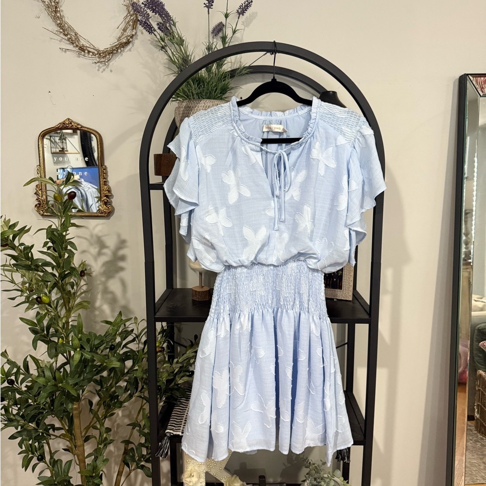 Bishop + Young Light Blue Floral Dress